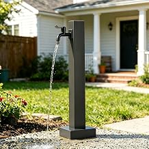 Stainless Steel Garden Water Column,Outdoor Water Column with Faucet,Freestanding Decorative Yard Tap,Freestanding Tap for Garden Farm Backyard Irrigation Washing 60cm