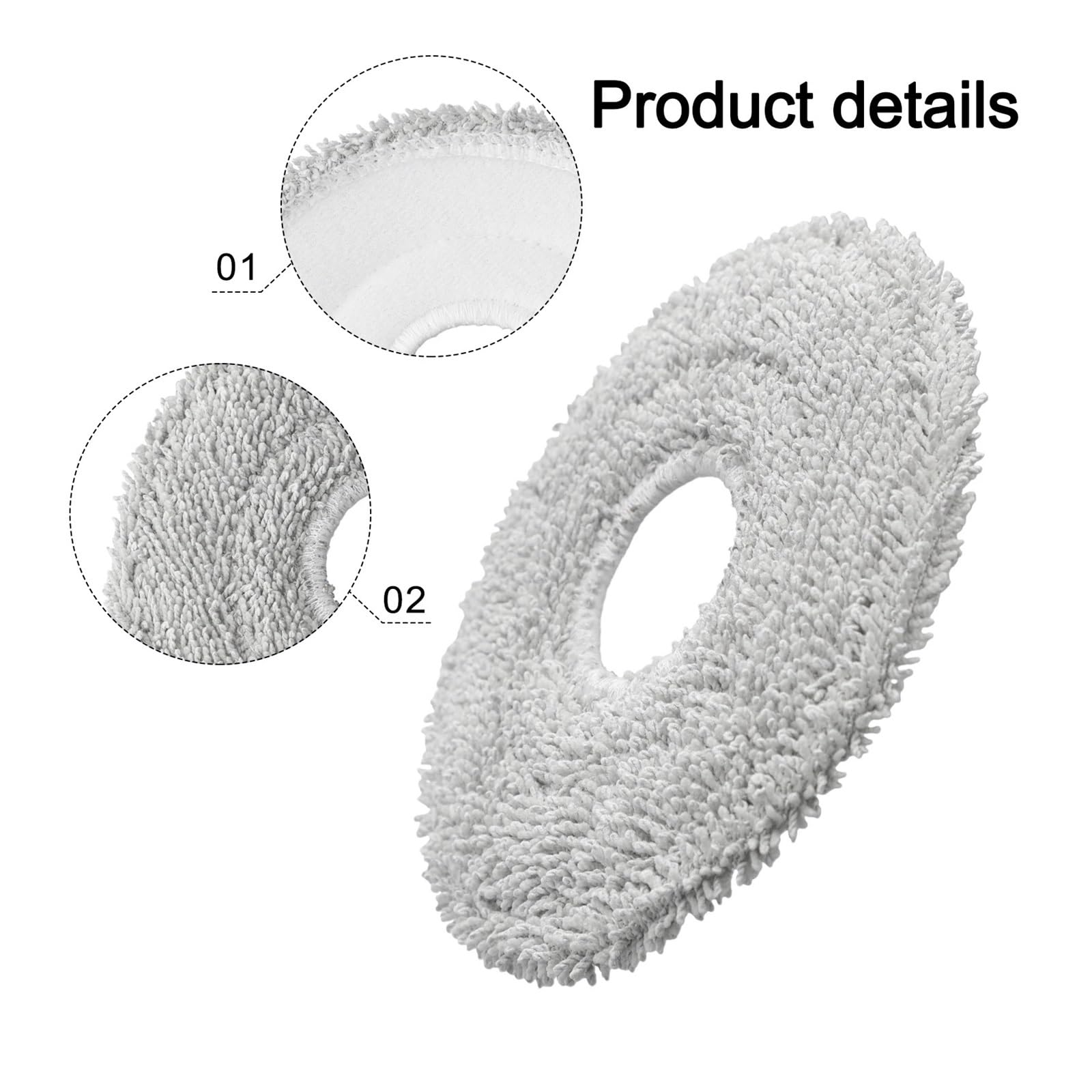 Paño De Microfibra For Fregona De Fácil Limpieza, Paños De Fregona Grises For Aspiradora Robot, Piezas Compatibles, Fácil Instalación, Compatible Con Conga 9590 10090(10 PACK)