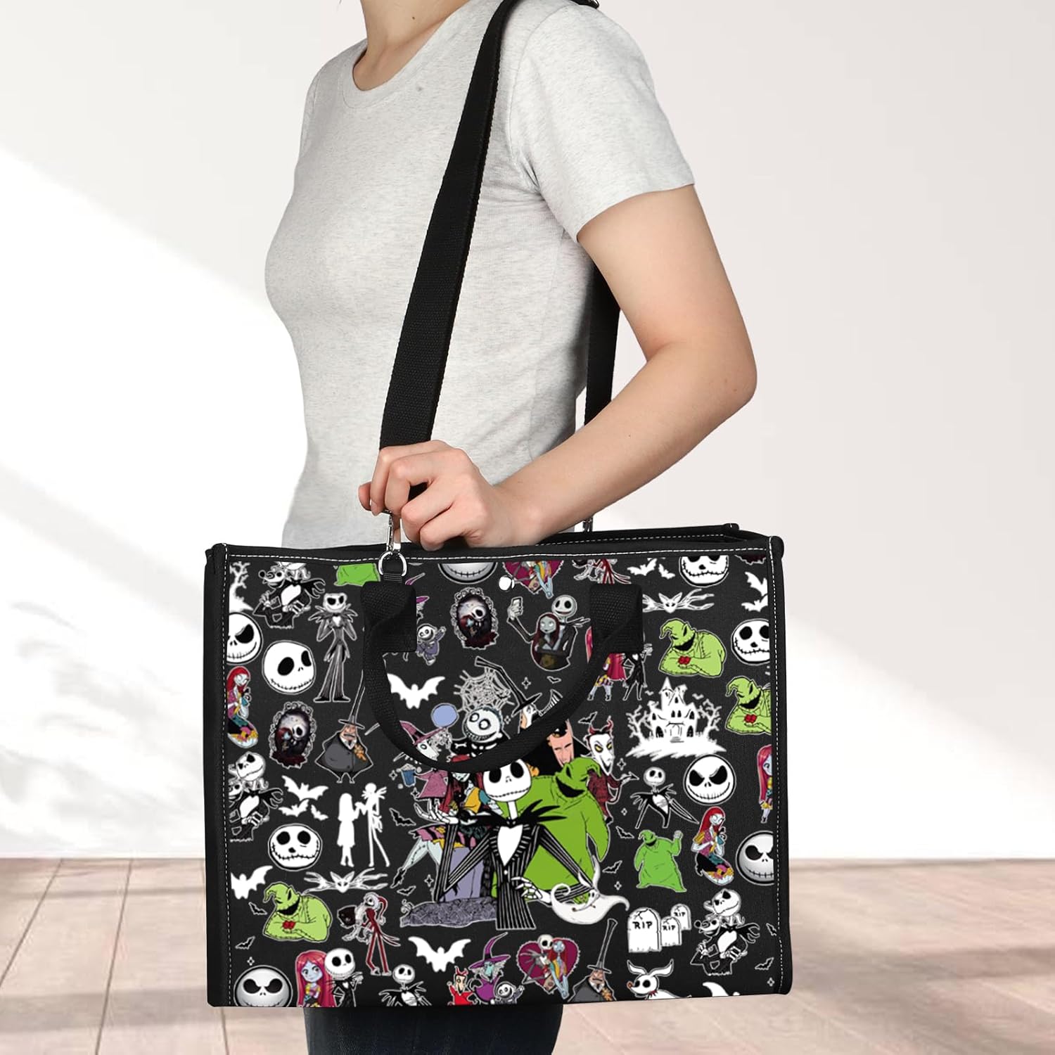 JNIAP J & S Tote Bag Zero Dog Gifts Horror Monster Gifts Horror Movie Shoulder Bag