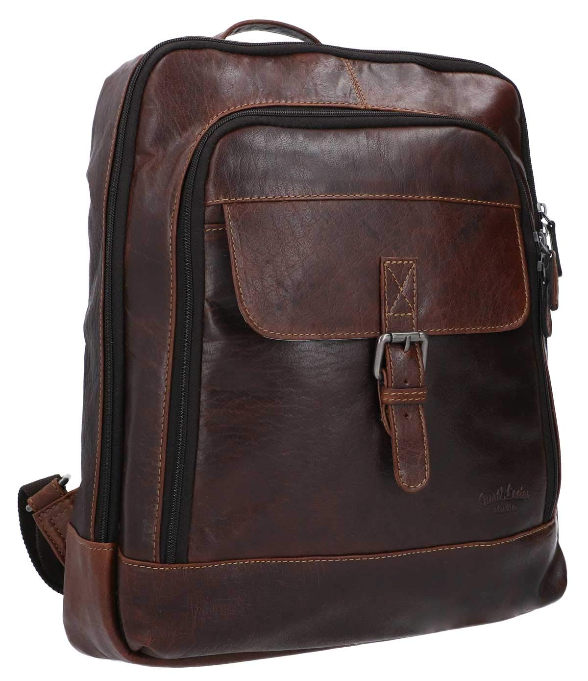 GustiNiki Leather Backpack Laptop Compartment City Backpack Daypack Leather