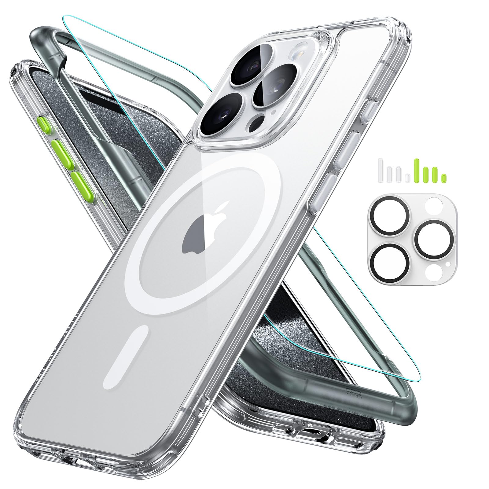 ESR for iPhone 15 Pro Case, Translucent Matte Case, Compatible with MagSafe, Military-Grade Protection, Classic Series, Clear