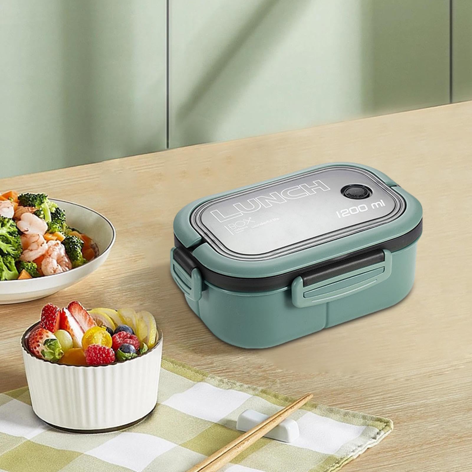 ステンレススチール製ランチボックス、サラダボックスランチコンテナ大人用ランチボックス、3つのコンパートメント付き、ポータブルランチコ OndoMaho  保冷保温両用ランチボックス ヒーターランチボックス 冷凍弁当箱 ステンレス 保冷新鮮な弁当箱 弁当袋 蒸気循環高速 ... OndoMaho 保冷保温ランチボックス 冷凍弁当箱 ステンレス 保冷