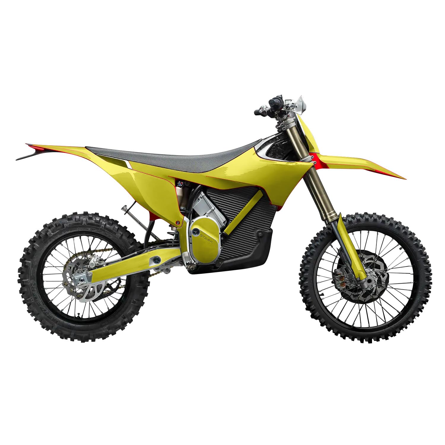 Stark Varg MX 2023-2025 Graphics Kit Wrap - Solid Yellow - Varg MX Skin - Premium 3M Vinyl Protective Wrap Decal Cover - Easy to Apply | Crafted in The USA by MightySkins