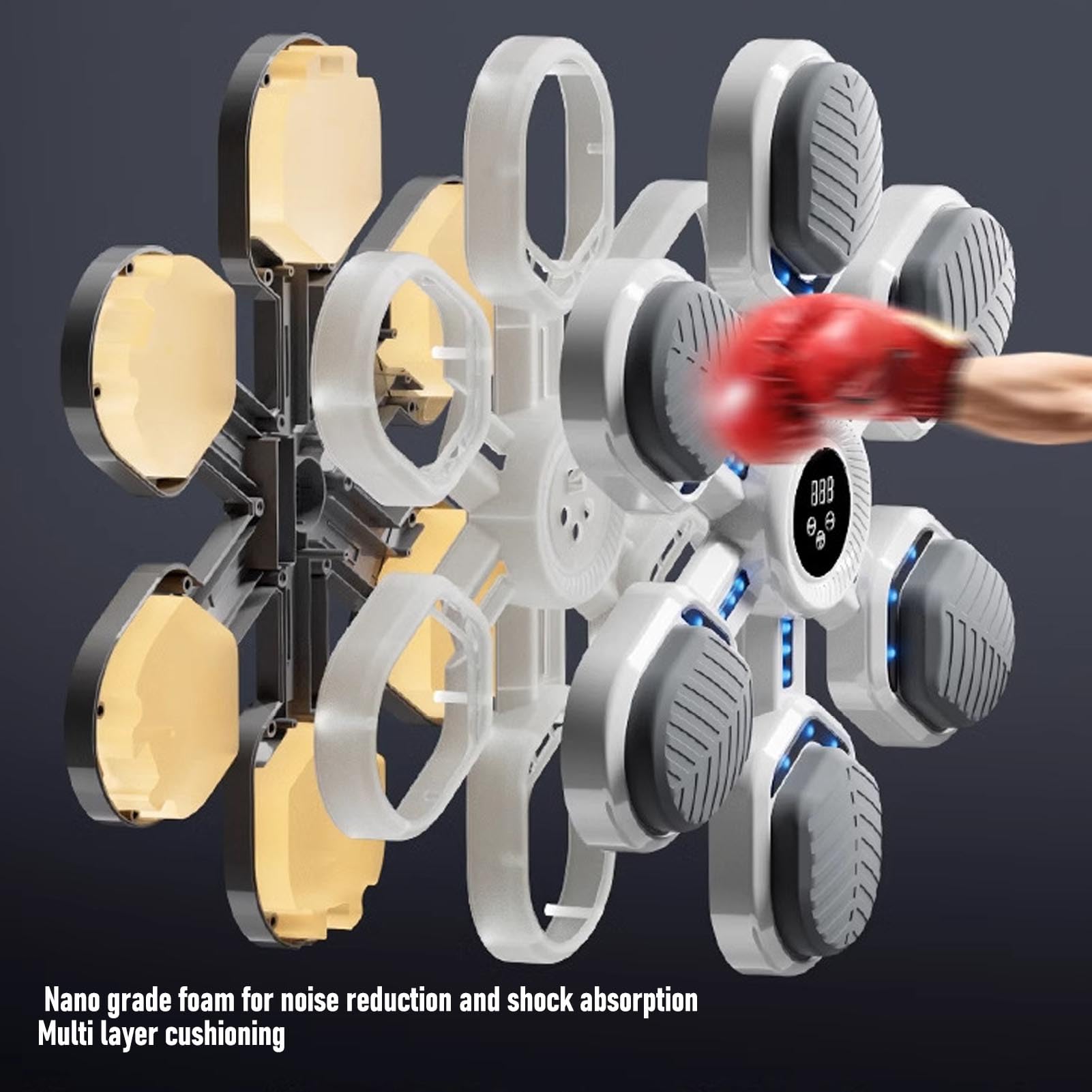 RiToEasysports Musical Boxing Machine, Smart Training, Wall Mounted Punching Training for Home Gym, Living Room, Bedroom, Kids, Adults, Fitness Enthusiasts