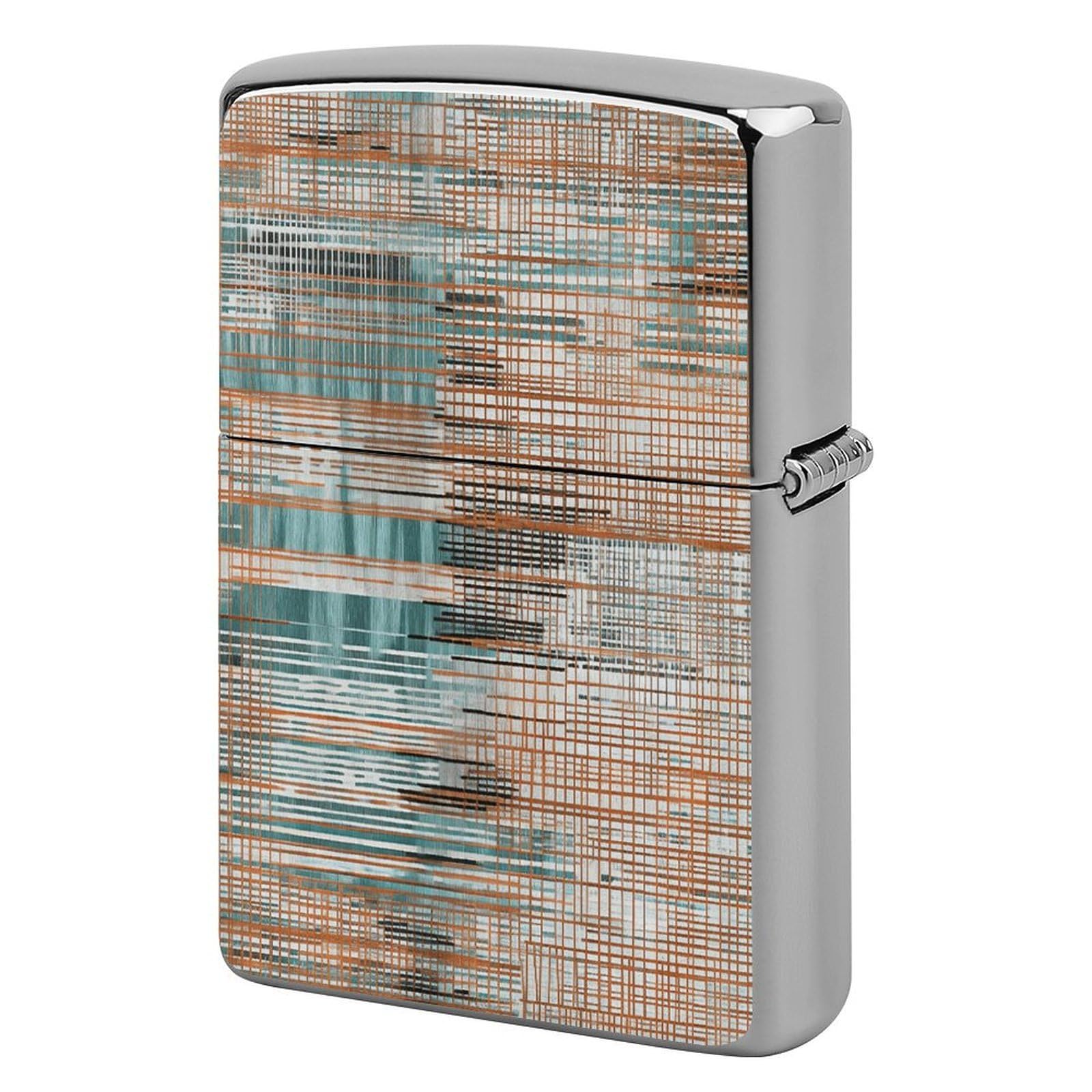 Fekiloot Style Orange Abstract Pattern Lighter Case Cover Metal Lighter Case
