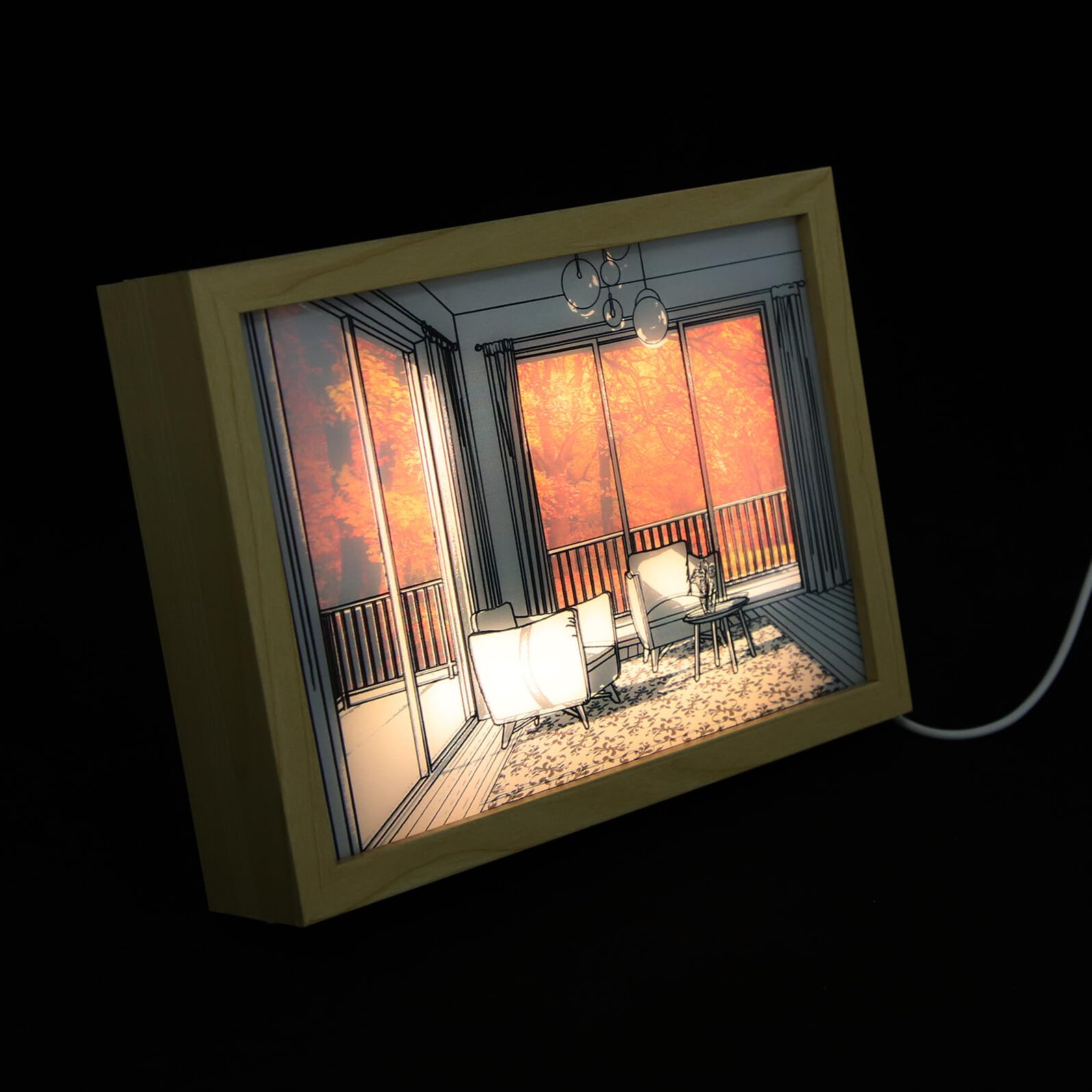 Cadre photo lumineux cadeau idéal en acrylique léger avec socle LED