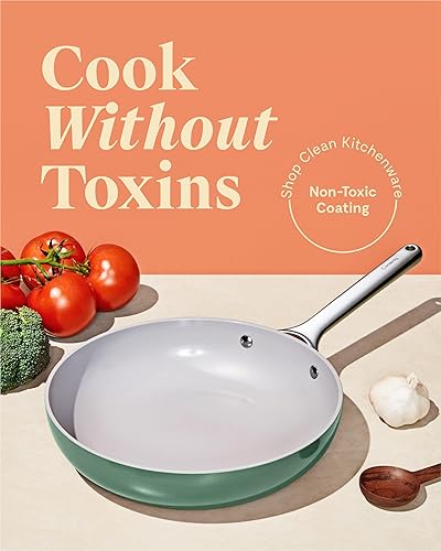 Miniatura 2 de Caraway Juego de 4 sartenes antiadherentes (10.5 y 8 pulgadas) y sartén antiadherente, no tóxico, sin PTFE ni PFOA, apto para horno y compatible con