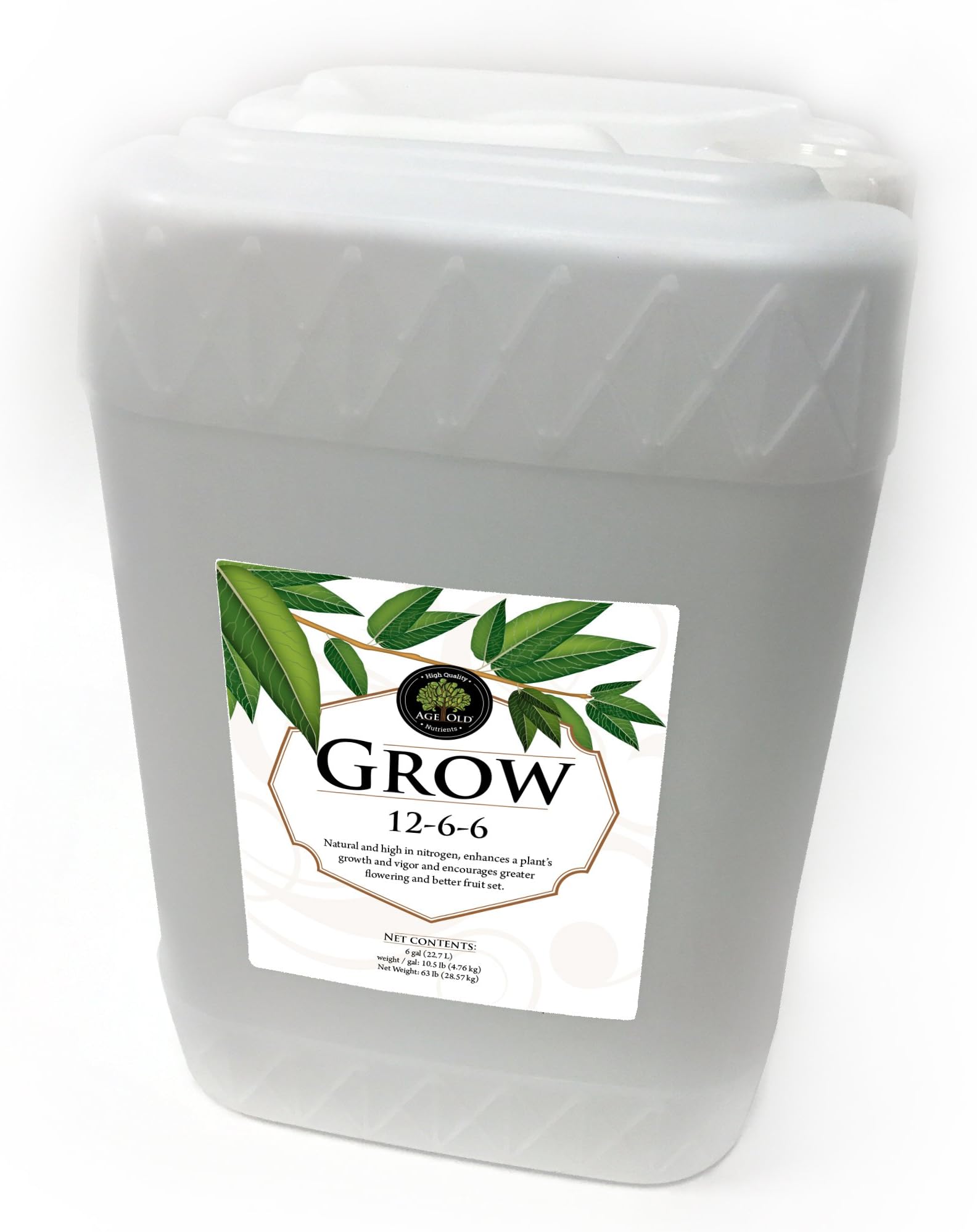 Grow Natural Based Liquid Fertilizer, 6-Gallon