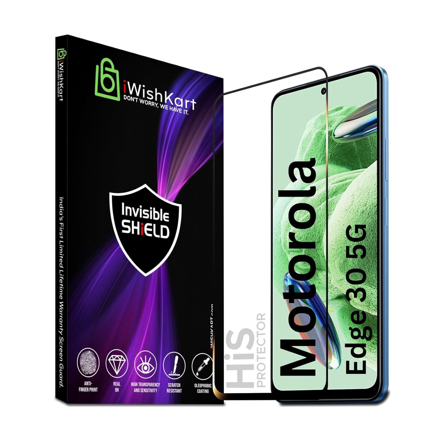 iWishKart Motorola Moto Edge 30 5G Smartphone Tempered Glass [With Warranty] Screen Protector Guard Full Edge To Edge 9H Full Glue Fhd With Easy Installation Kit-Pack Of 1 (Moto Edge30) (B0CQYMJD8J) Amazon Price History, Amazon Price Tracker