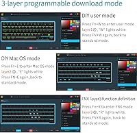 Vista 8 de SKYLOONG GK61 SK61 Teclado mecánico 60% 61 teclas portátiles pequeñas teclas completas Teclado programable para juegos Interruptor rojo, teclado