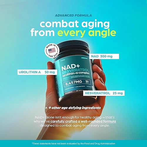 Miniatura 3 de Suplemento NAD 8457 mg Extra Strength NMN Alternativo Liposomal + Té Verde para Mujeres y Hombres con Urolitina A, Resveratrol, CoQ10, Ácido Alfa