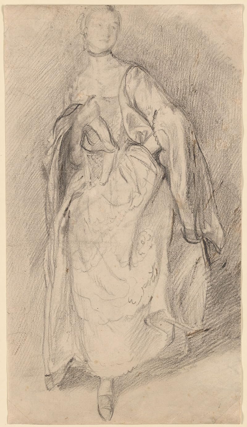 Studium kobiety trzymającej szal (1765-1770) plakat wydruk autorstwa Thomasa Gainsborough (24 x 36)