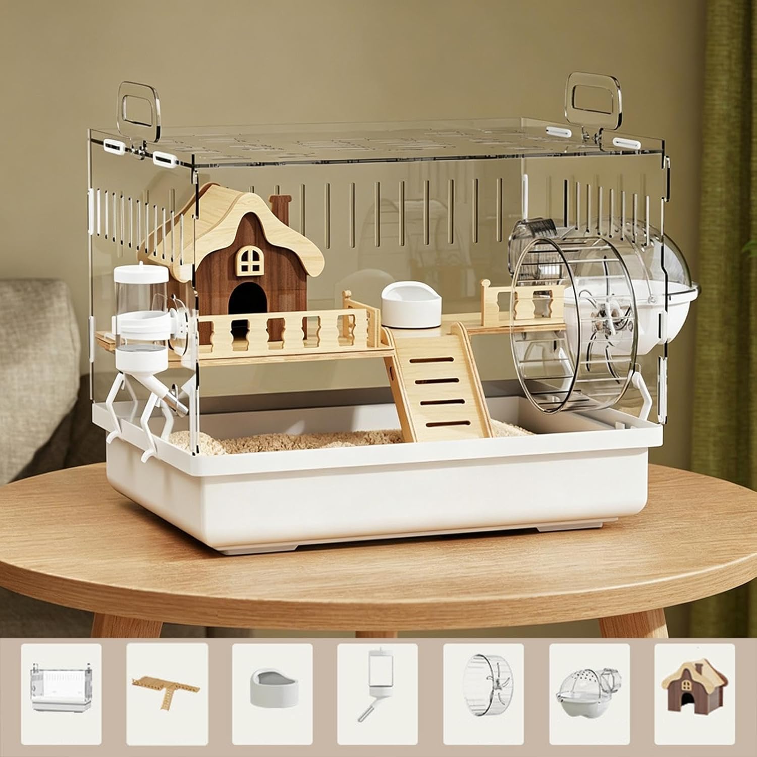 Dwarf Hamster Cage, Acrylic Chinchilla Habitat, Clear Hedgehog Enclosure for Pet Parents, Animal Lovers, Keepers, Shops, Living Room, Bedroom, Study, Home, Office, Apartment