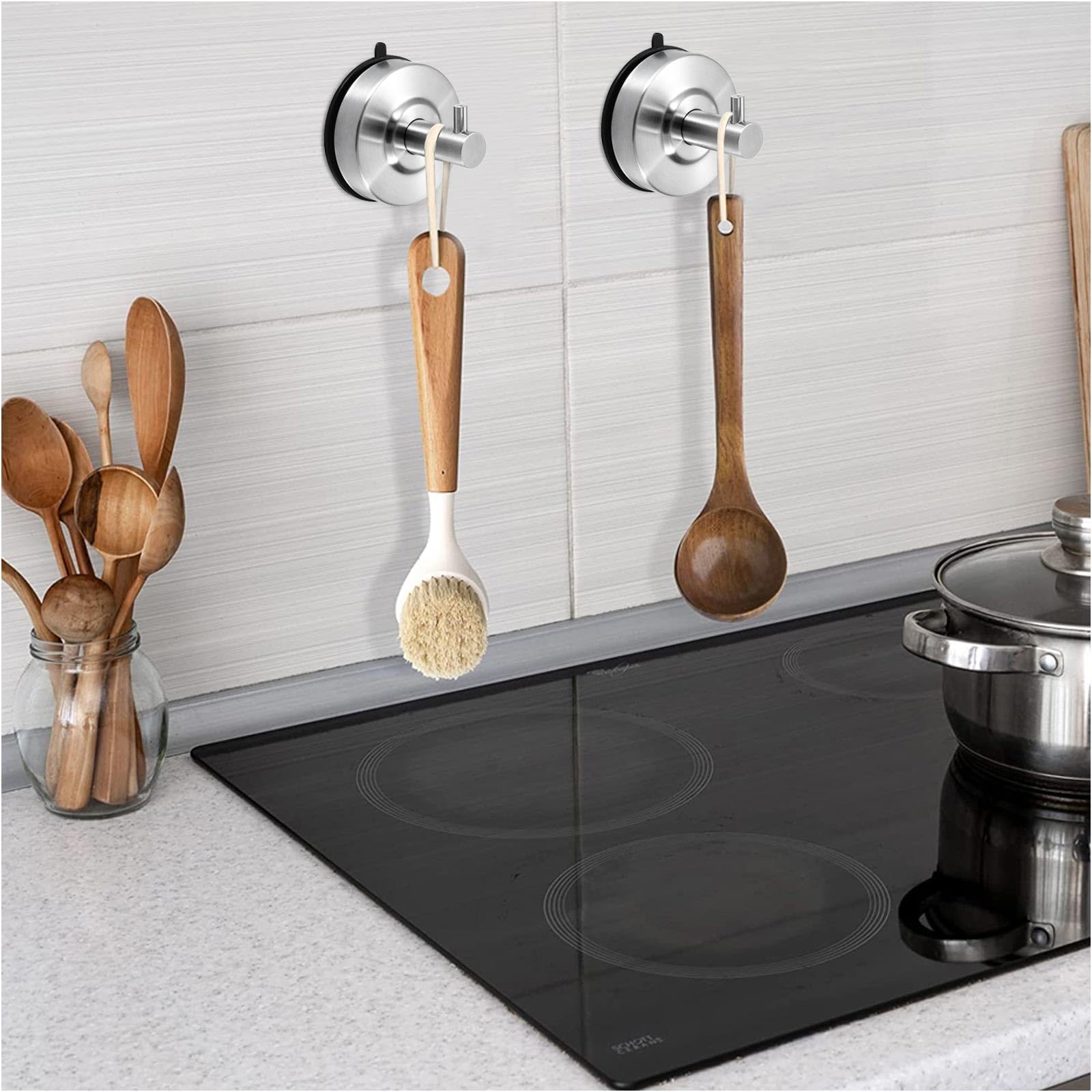 Saugnapf Haken Edelstahl 2er Set - Handtuchhalter Ohne Bohren Bis 5kg