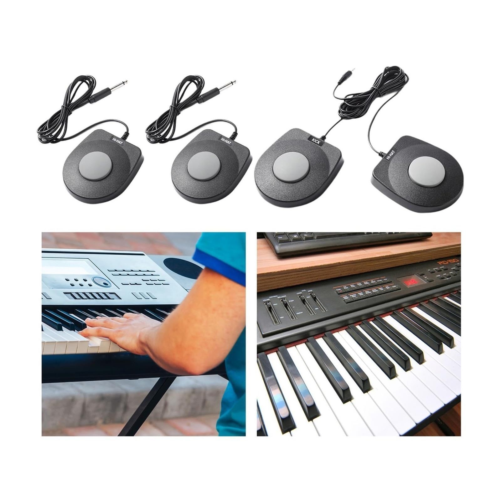 Accesorios for instrumentos musicales con pedal de sostenido for pianos digitales con teclado MIDI(3.5 Interface Double)