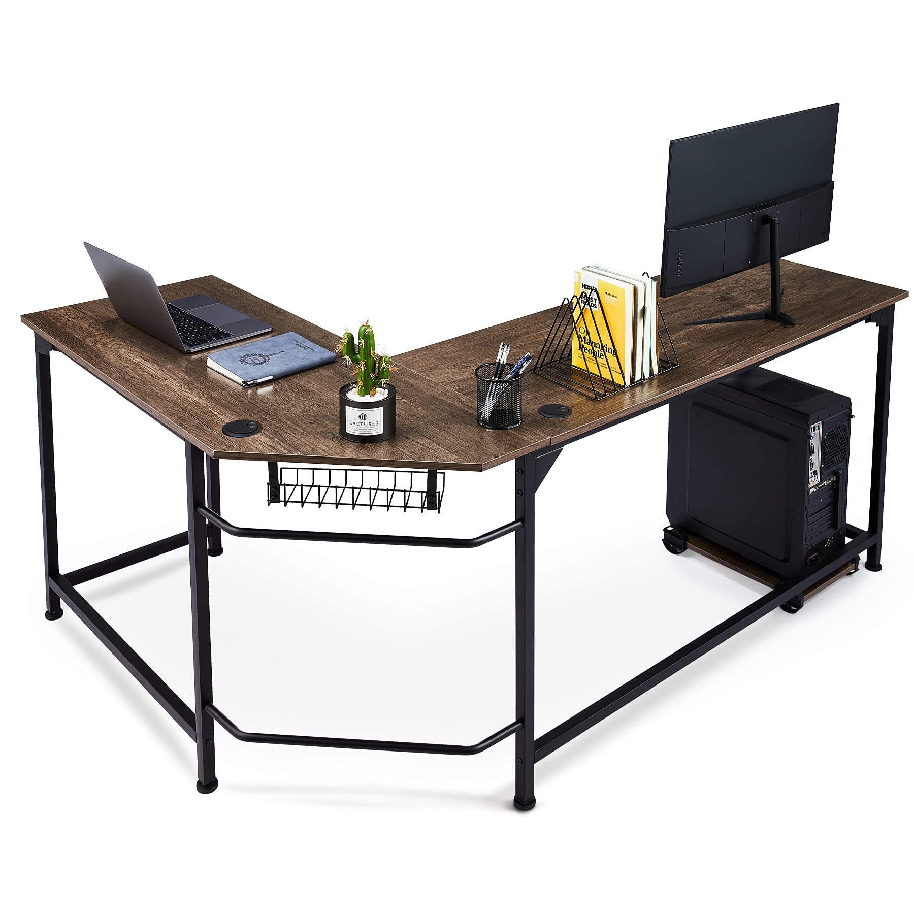 Buy COZ L Shaped Computer Desk with Tower Stand, Corner Desk with