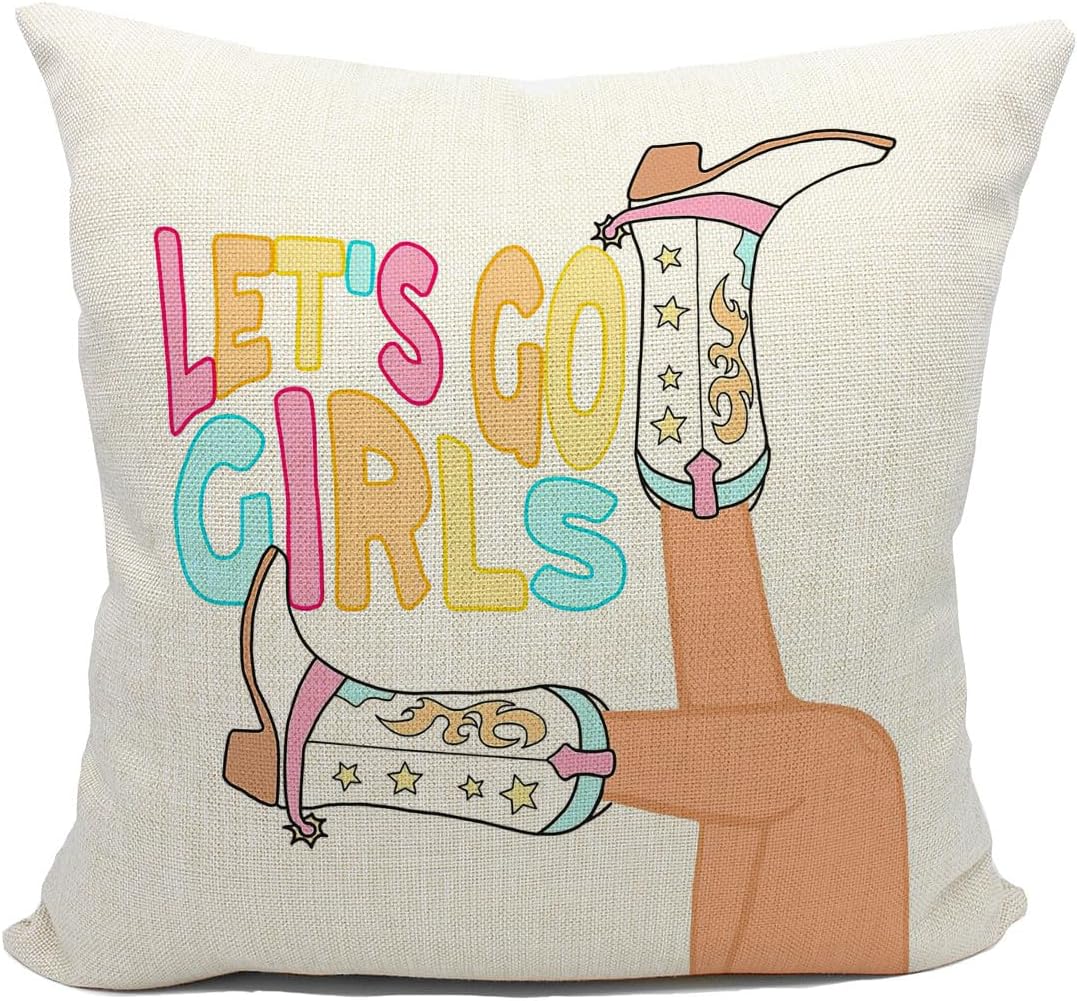 DIBOR Howdy Cowgirl Boots Hot Pink Preppy Reversible Throw