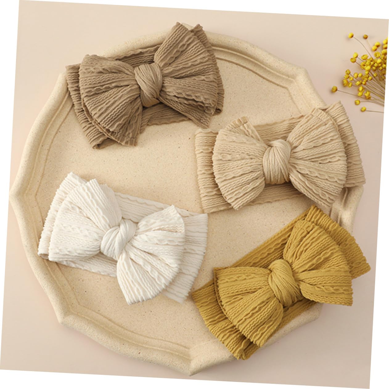 6pcs Girl Headbands Soft Stretchy Nylon Bow Hair Accessories for Newborns Boy Girl Comfortable Wide Bands for Birthday Party Family Gatherings