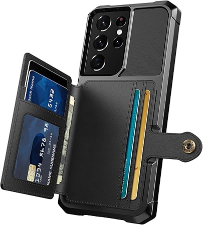 WEFOR Capa para Samsung Galaxy S21 Ultra 5G – Capa carteira com bolsos de  couro PU para cartão capa traseira flip para Samsung Galaxy S21 Ultra 5G  (preto) | Amazon.com.br