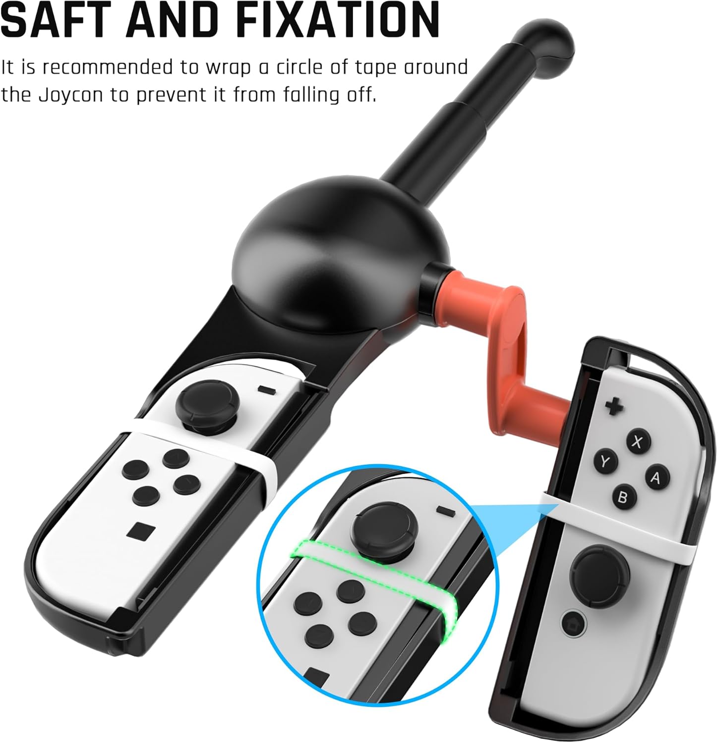 FUNDIARY Fishing Rod for Switch 2 Joycon, Comfortable Accessories Compatible with Fishing Game for Legendary Fishing, Bass Pro Shops: The Strike & Fishing Star World Tour, Ideal Gifts for Men - Black - Image 6