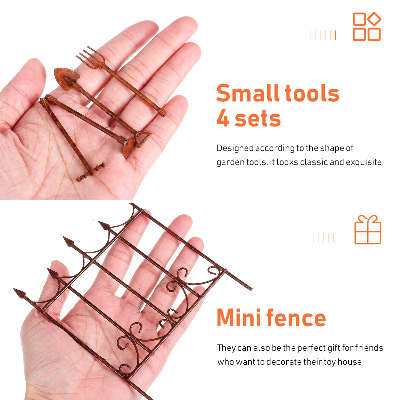 WEKADRIN Lot de 5 outils de jardin miniatures pour décoration de maison de poupée