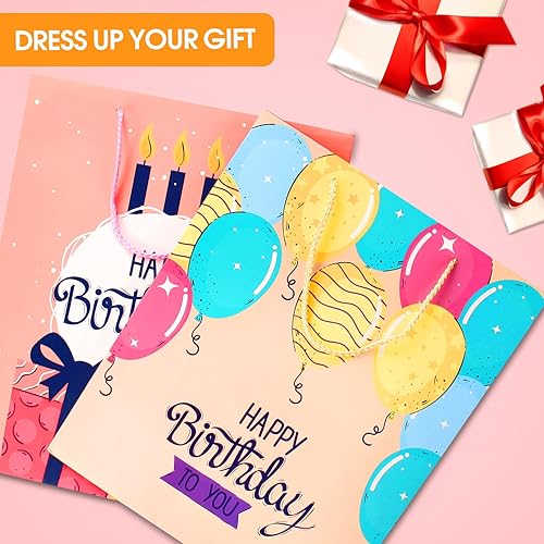Miniatura 5 de Bolsa de regalo de cumpleaños, paquete de 2 bolsas de regalo grandes para niñas, mujeres, mujeres, ella, bolsas de regalo rosas con papel de seda,