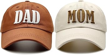 Mom and Dad Hats, Baseball Caps for Couples, New Parents Gifts