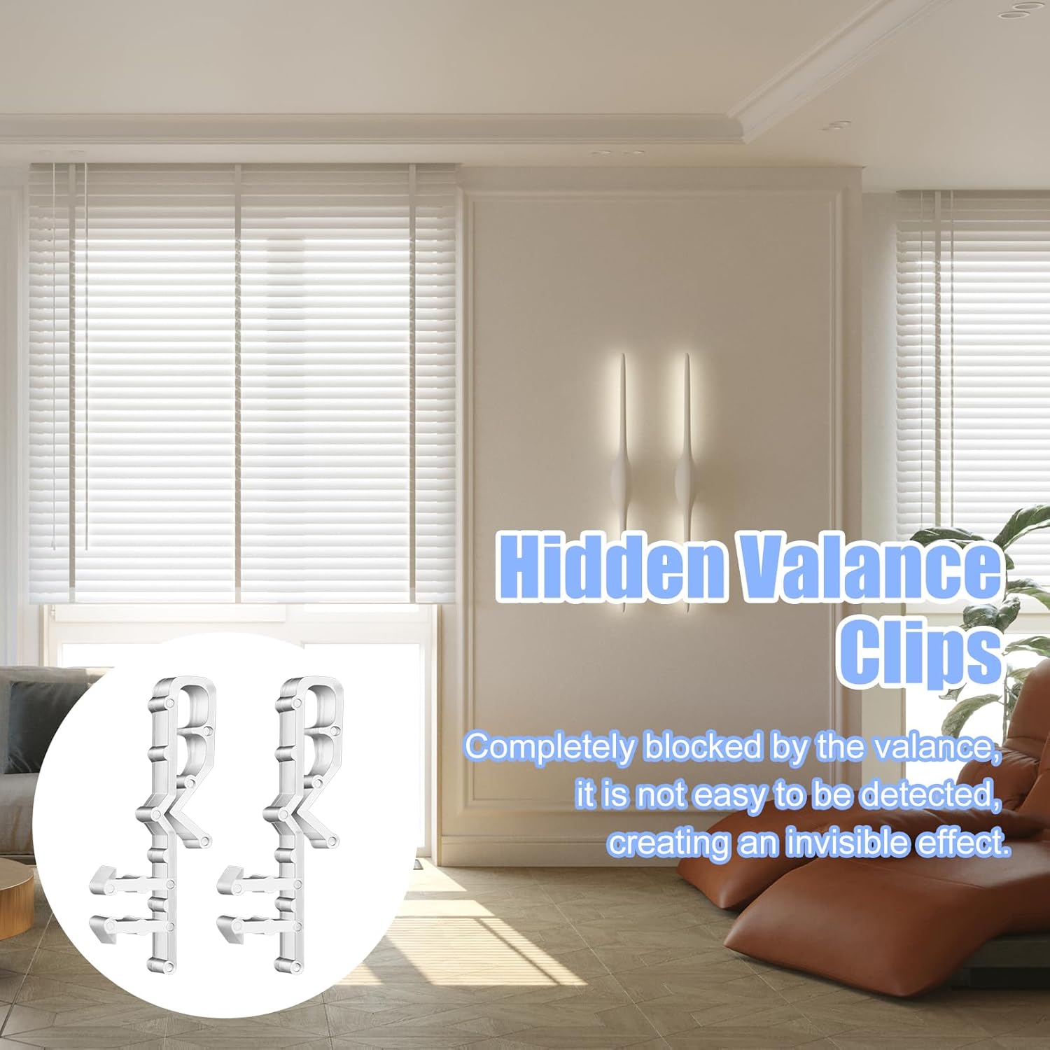 12PCS Valance Clips for Blinds, Blind Valance Clips Replacement for Window Blinds Home Improvement DIY Installation Hardware