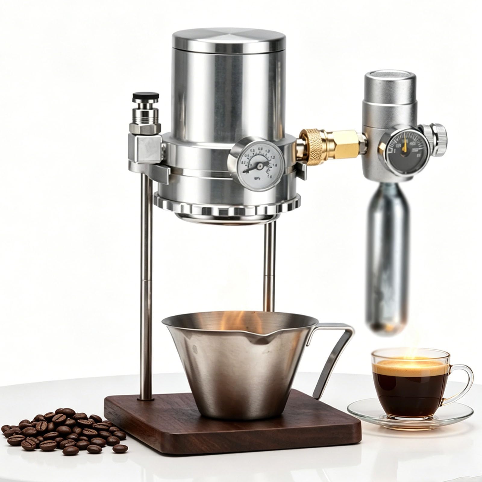 Macchina da caffè pneumatica, macchina per caffè espresso a pressione d'aria da 9 bar, concentrazione regolabile, infusione manuale con accessori per casa, viaggi, campeggio