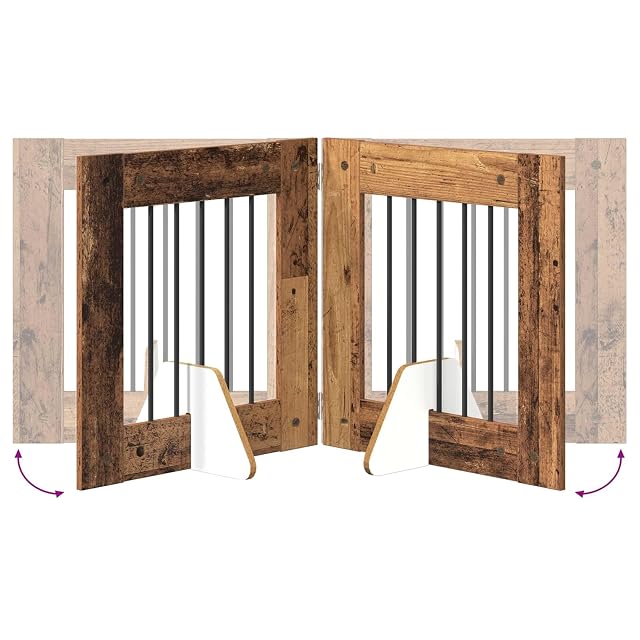 Foto 4 de 8 de vidaXL Puerta para Perros Plegable con Soportes 4 uds. 241 cm