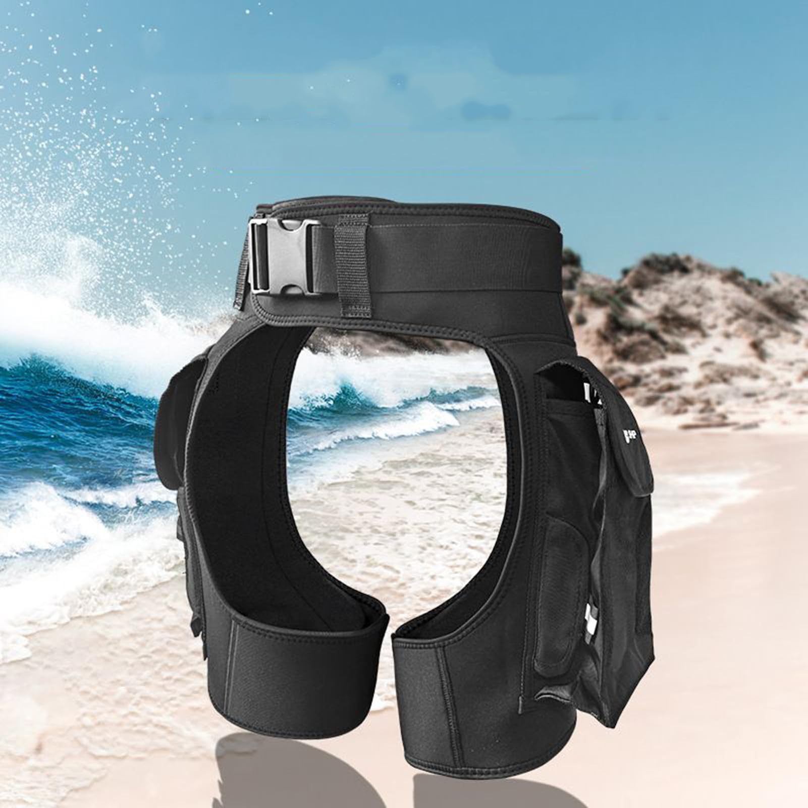 Herren Tauchshorts - Verstellbare Neopren Neoprenanzug Böden, Erweiterte Verwendung Badehose | Offener Crotch-Stil Mit Taschen Zum Tauchen Surfen Segeln Outdoor-Abenteuer Wasser Sport Schwimmen Outfit