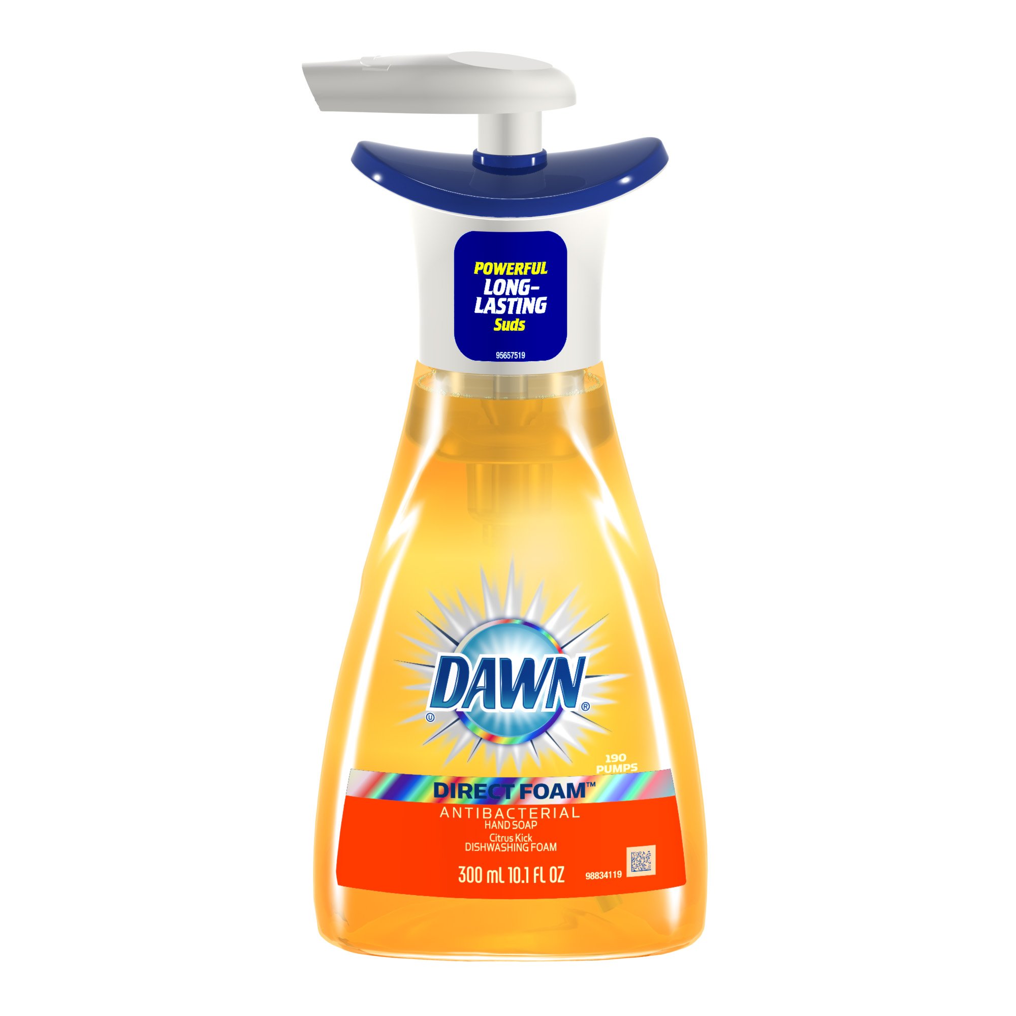 Dawn Direct Dishwashing Foam and Anti-Bacterial Hand Soap Citrus Kick 10 1-Ounce Bottles Pack of 12