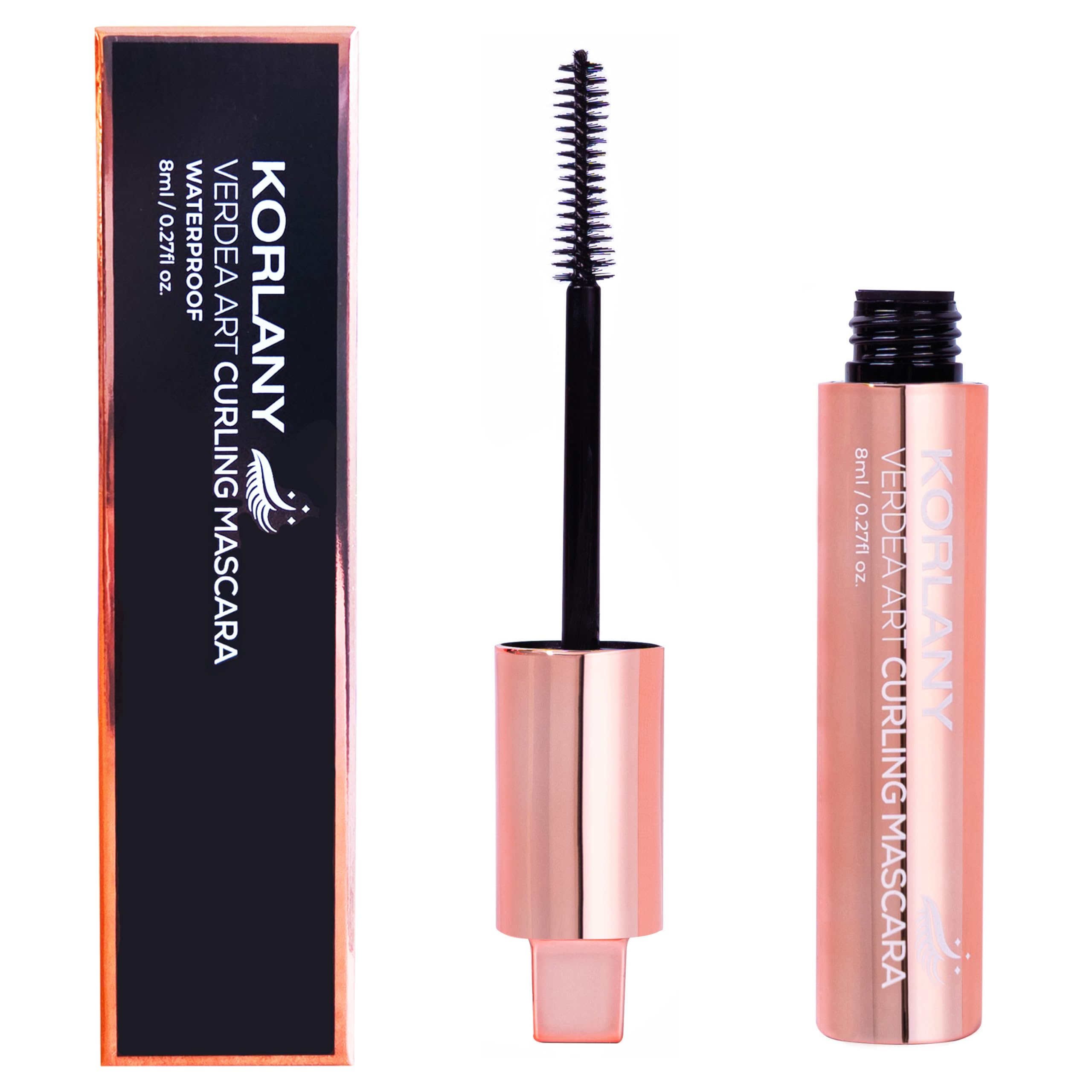 Korlany Verdea Art Volume Waterproof Mascara – K-Beauty, Long-Lasting, Smudge-Proof Korean Formula for Voluminous, Curled Lashes – Clump-Free,