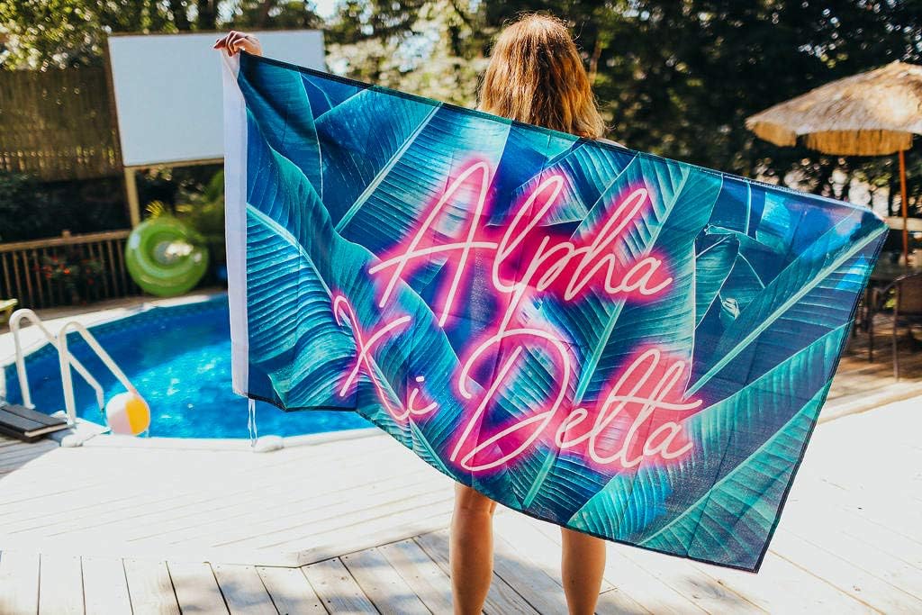 Alpha Xi Delta - Sorority Letter Flag (Neon Design)