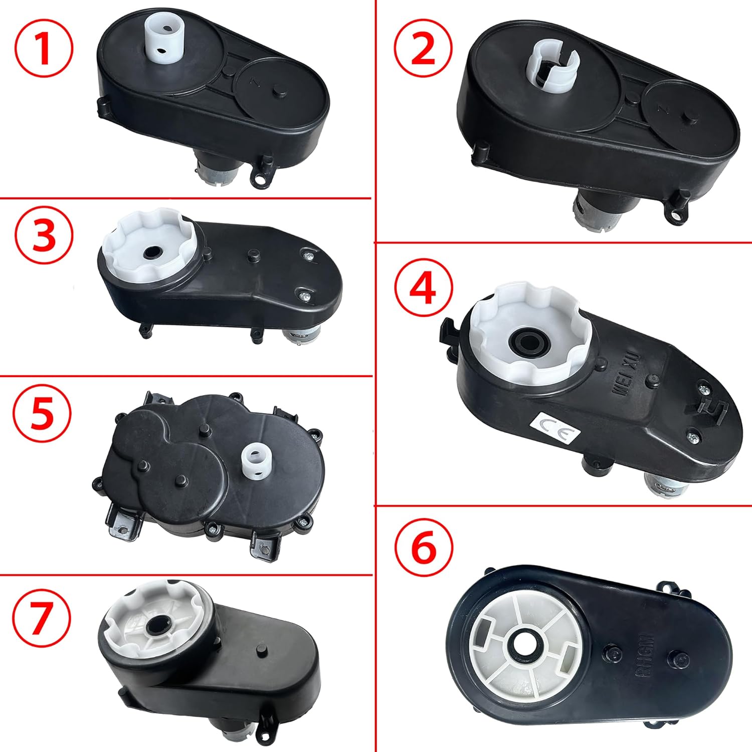 12Volt 24Volt Steering Wheel Motor Gearbox for Kid's Power Wheels Ride on Toys Car Upgrade,Children Trail Gear Power Steering Wheel Motor Replacement Parts Accessories,12V&18V&20V&24V (12V NO.1)