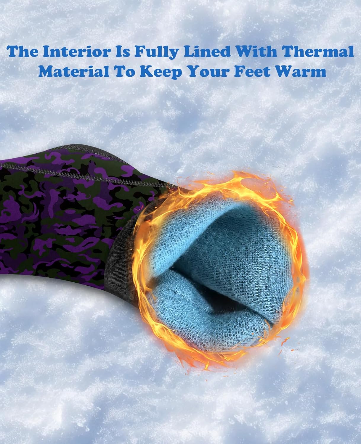 XUKER Neoprene Water Socks, Winter Fleece-Lined Warm Wetsuit Winter Socks for Scuba Diving Snorkeling Surfing - Image 3