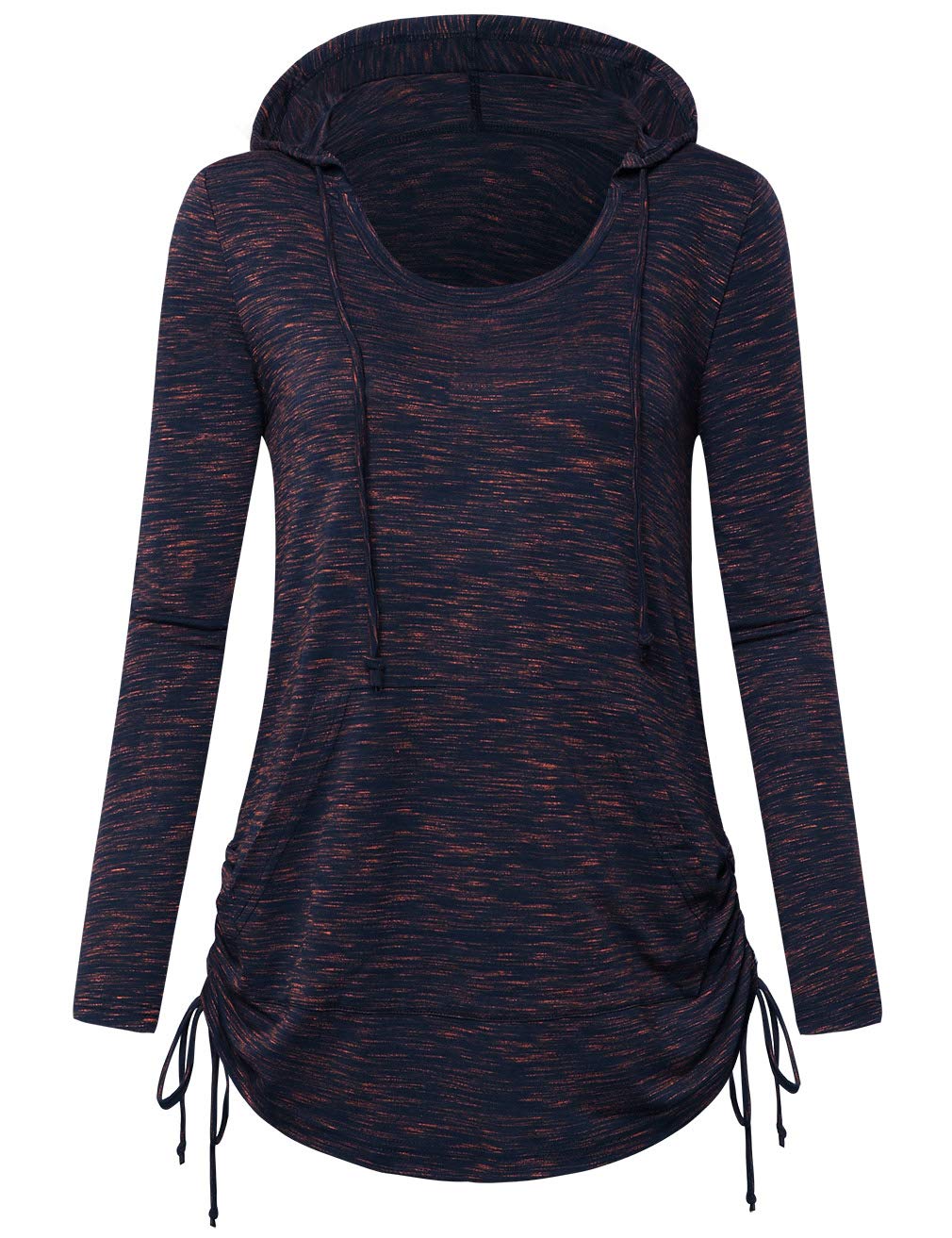 Women's Burnout Color Lightweight Pullover Sweatshirt Hoodie with Pocket