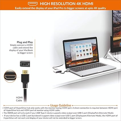 最も完璧な 中古 輸入品 未使用 Hyperdrive Usb Type C Hdmiアダプター 3イン1 Usb Cからhdmiコンバーター アルミニウムデジタルマルチポートタイプcハブ 4k Hdmi Usb C W 電力 Usbハブ Publiks Com Br