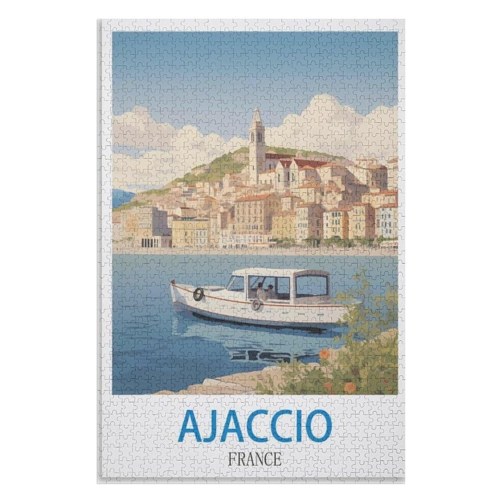 puzzles for adults, family puzzle game birthday gifts, Ajaccio France，Adults 1000 Piece Jigsaw Puzzle- Christmas，52x38，paper puzzle ，AA-714