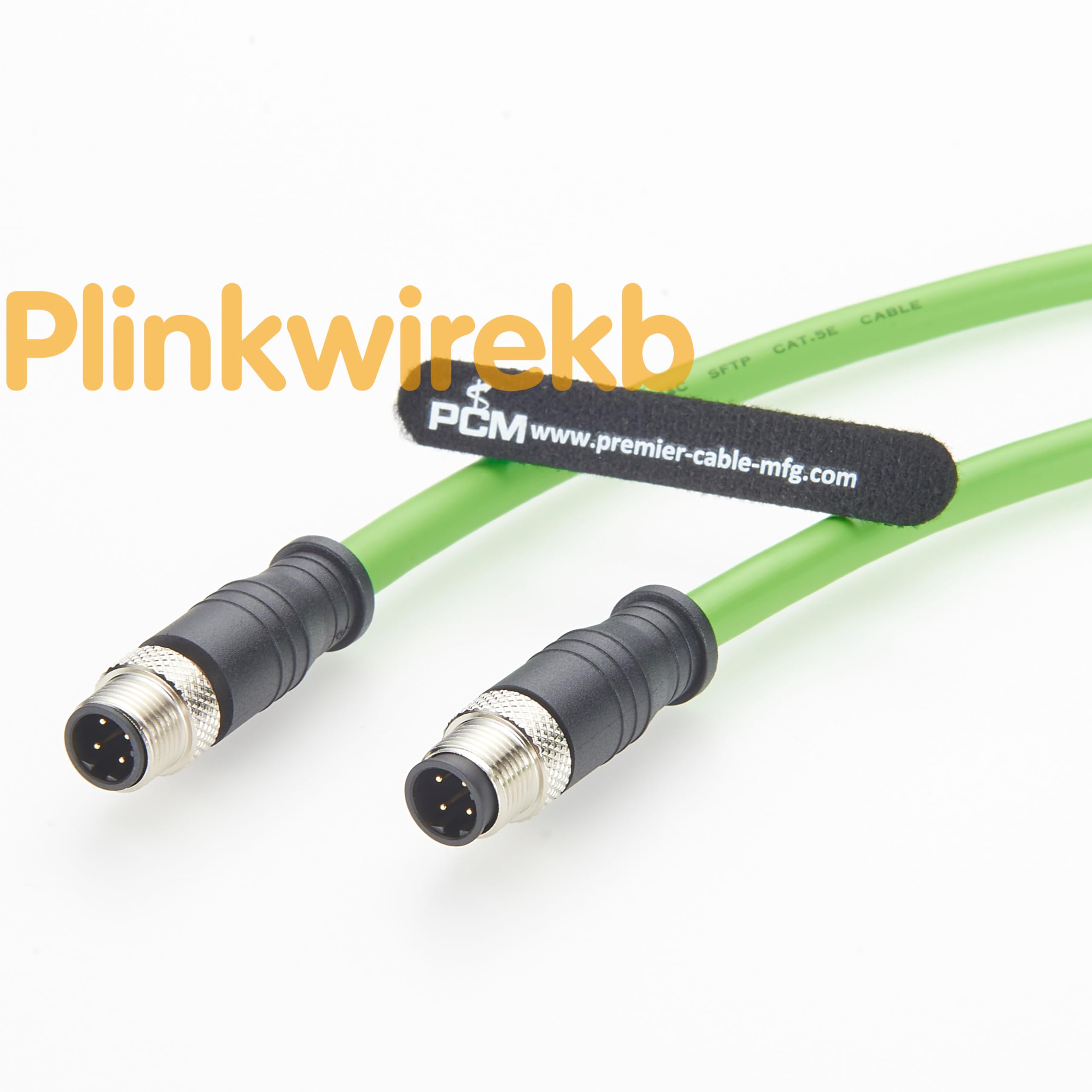 Cavo Ethernet industriale M12 a 4 pin D-Code da maschio a maschio, CAT5e SFTP schermato, cavo in TPU verde, impermeabile IP67, ad alta flessibilità, per rete di automazione di fotocamere industriali