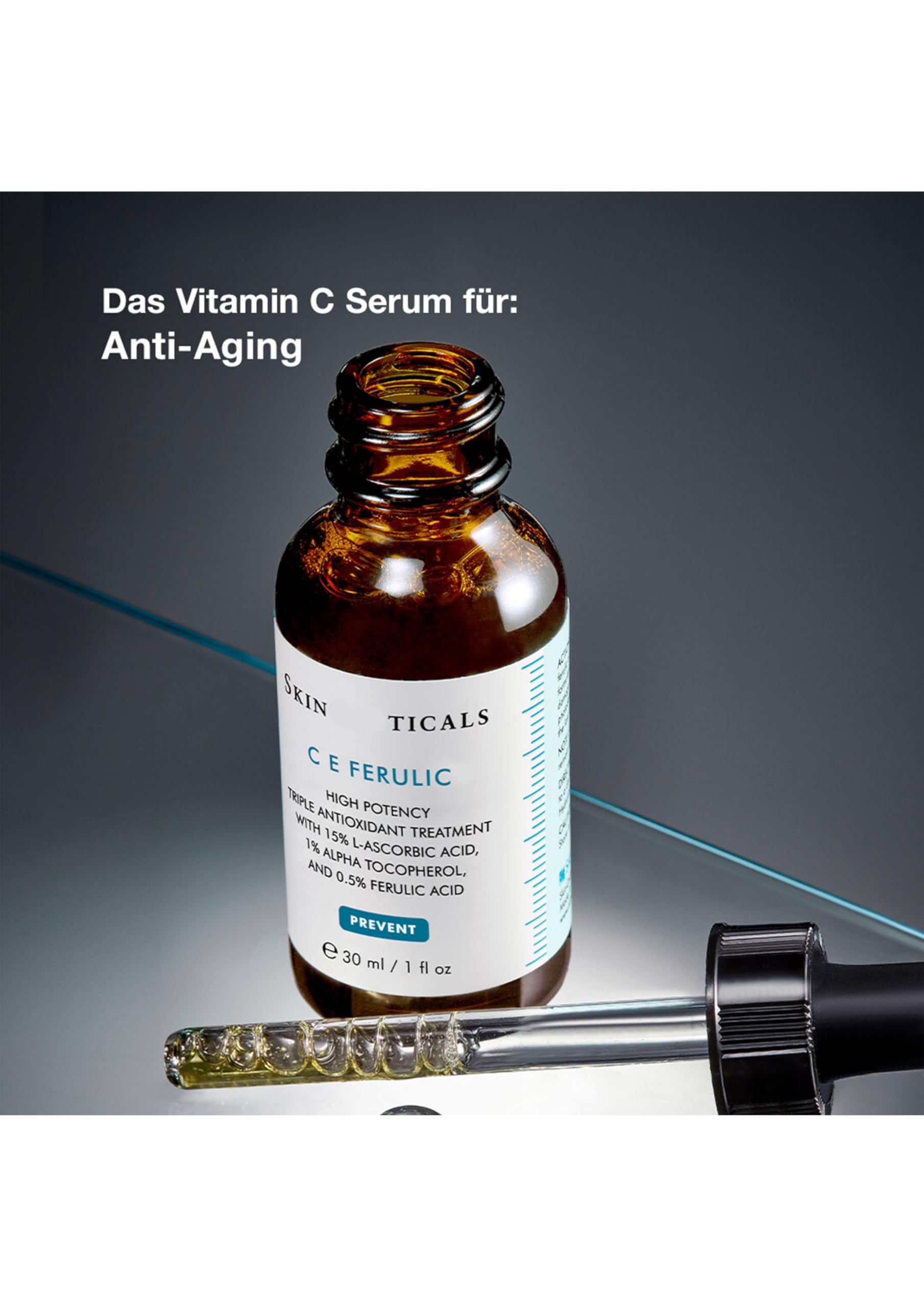 Skinticals C E Ferulic Gesichtsserum - hochwirksames, dreifach antioxidatives Vitamin C E Serum Original 30 ml