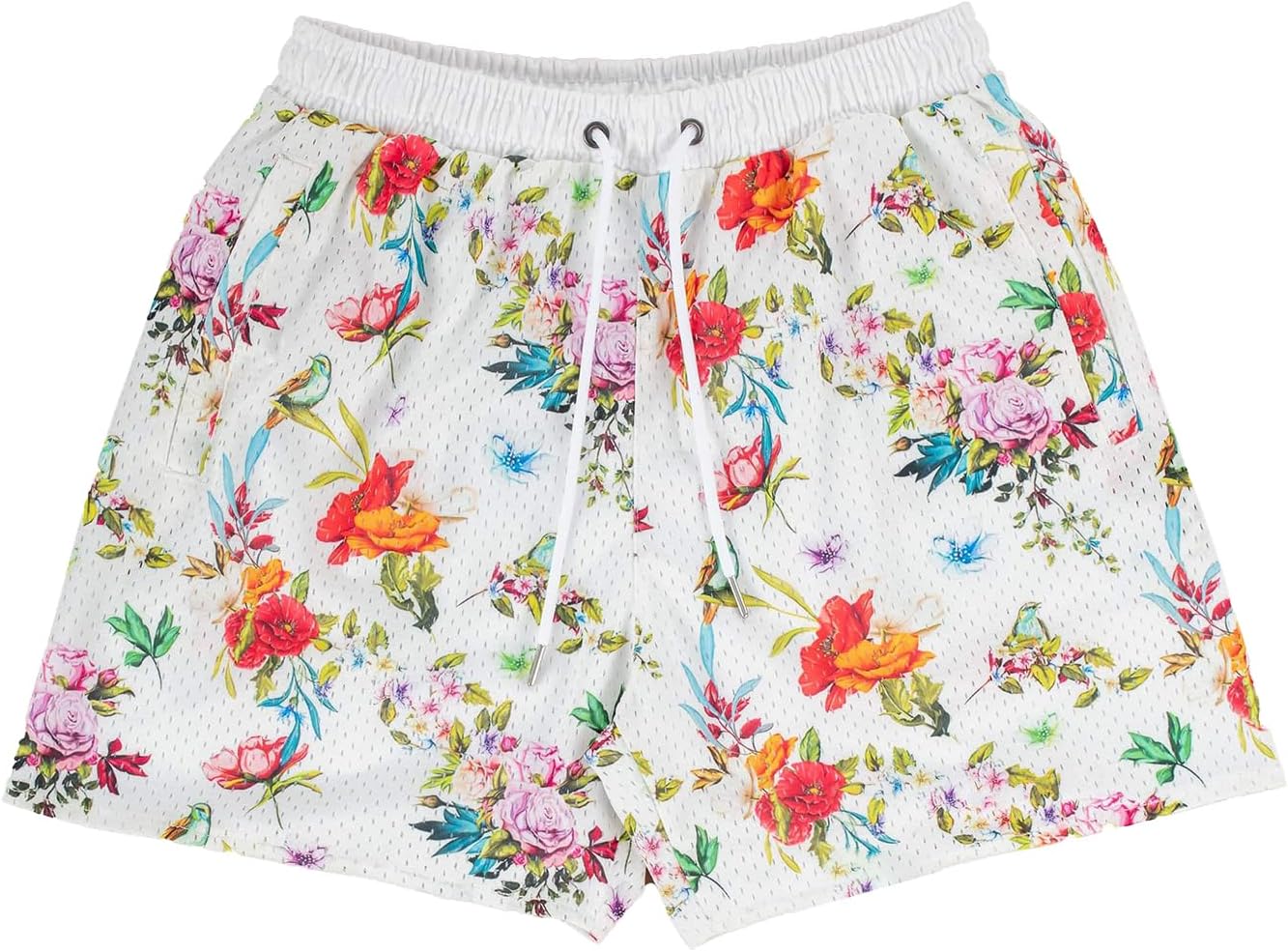 BOOMLEMON Mens Mesh Graphic Print Shorts Casual Fashion Cool Shorts Retro Active Gym Streetwear Short Pants