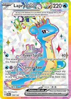 Lapras ex 158/142 Carta Pokemon ultra rara Full Art | Carte Pokémon lucide | Pokémon EX | Corona stellare | Pokemon Scarlatto e Viola | Autenticato Titan Cards