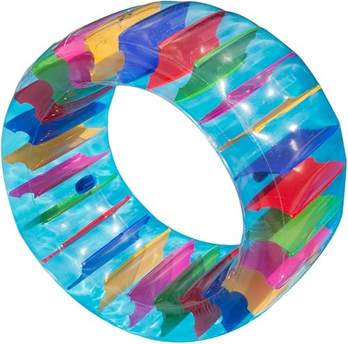 Sun Searcher Juguete inflable de la piscina de la rueda del agua del color del rodillo del arco iris para