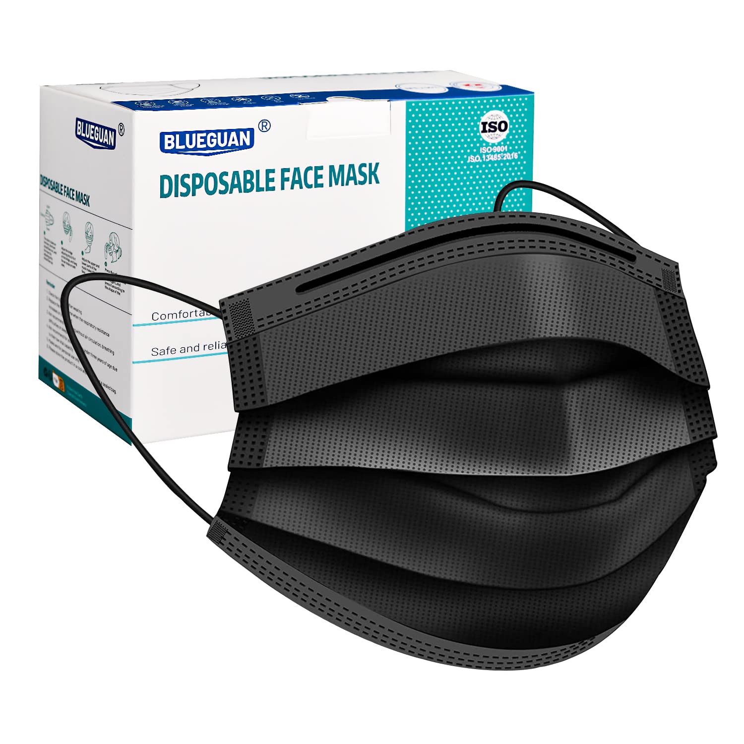 Disposable Face Masks - ?600? Pack Protective Mask for Women and Men?3 Ply Breathable Adult Face Masks (Adult-black-100 Pcs)