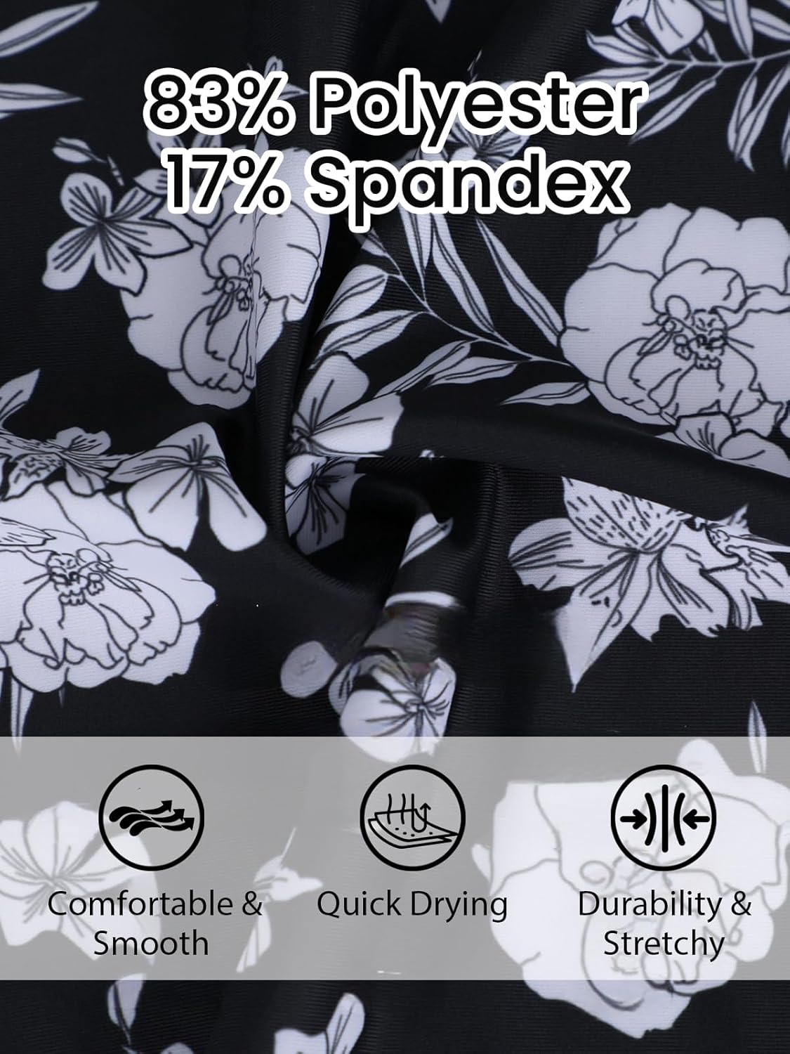 ECUPPER Womens One Piece Swimsuit with Sleeves Plus Size Swim Dress Modest Tummy Control Skirt Bathing Suit Built in Shorts - Image 5