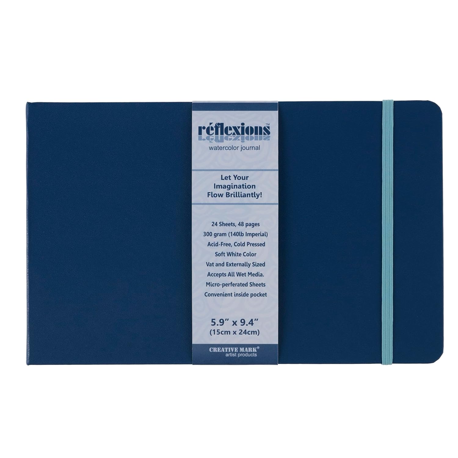 Creative Mark Hard Leather Bound Field Sketch Book [48 Pages - 5.9 x 9.4] with Elastic Strap, Ideal for Artist, Micro Perforated White Papers, Perfect for Dry Media and Drawing