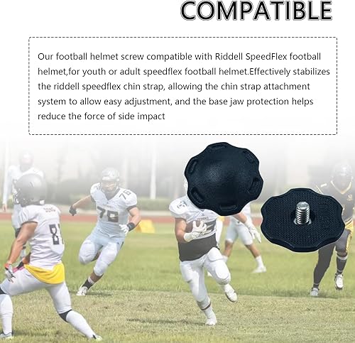 Miniatura 6 de Paquete de 2 tornillos de pulgar para casco de fútbol americano para mantener para Speedflex juvenil, sistema de estabilización para casco de fútbol