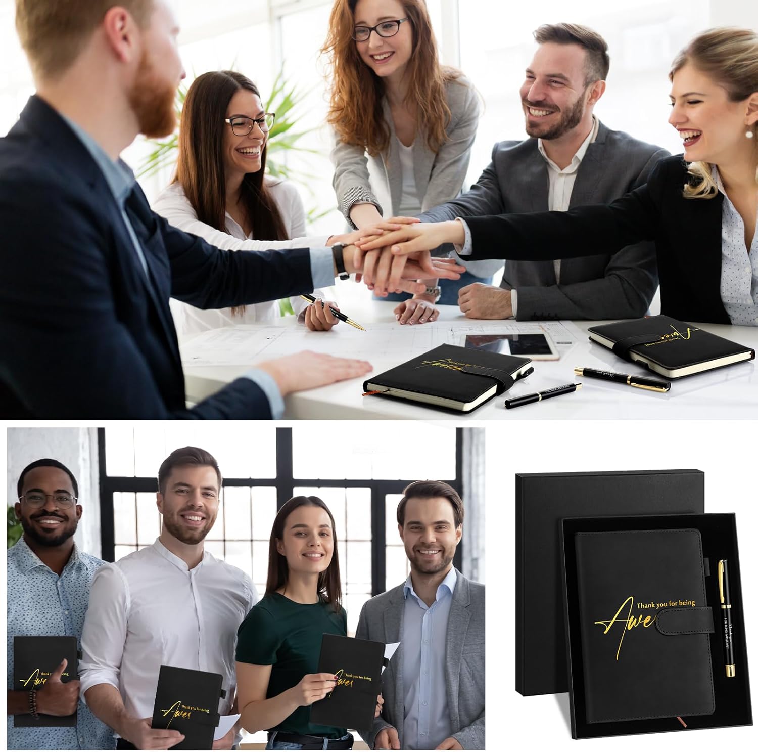Tellingyou 12 Sets Employee Appreciation Gifts Bulk for Office Staff Coworkers Thank You for Being Awesome Notebook Pen Team Group Gift Box for Men Women Nurse Practitioner