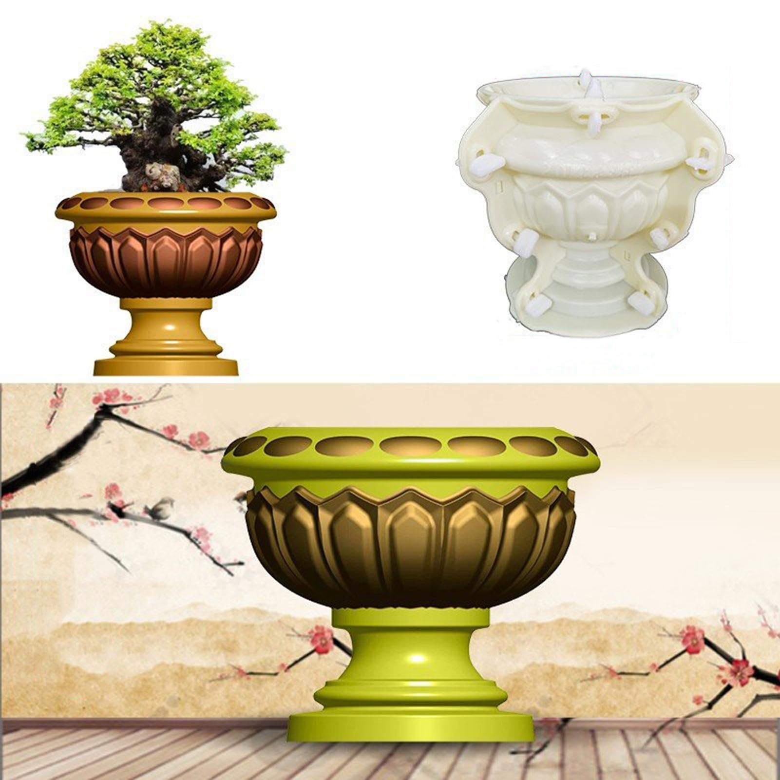 Amazon.co.jp: 植木鉢型、盆栽鉢型,盆栽型セメントガーデンプランター